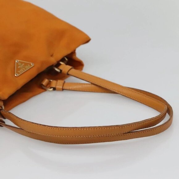 PRADA Shoulder Bag Nylon Orange Gold Auth EC663 - Picture 8 of 16